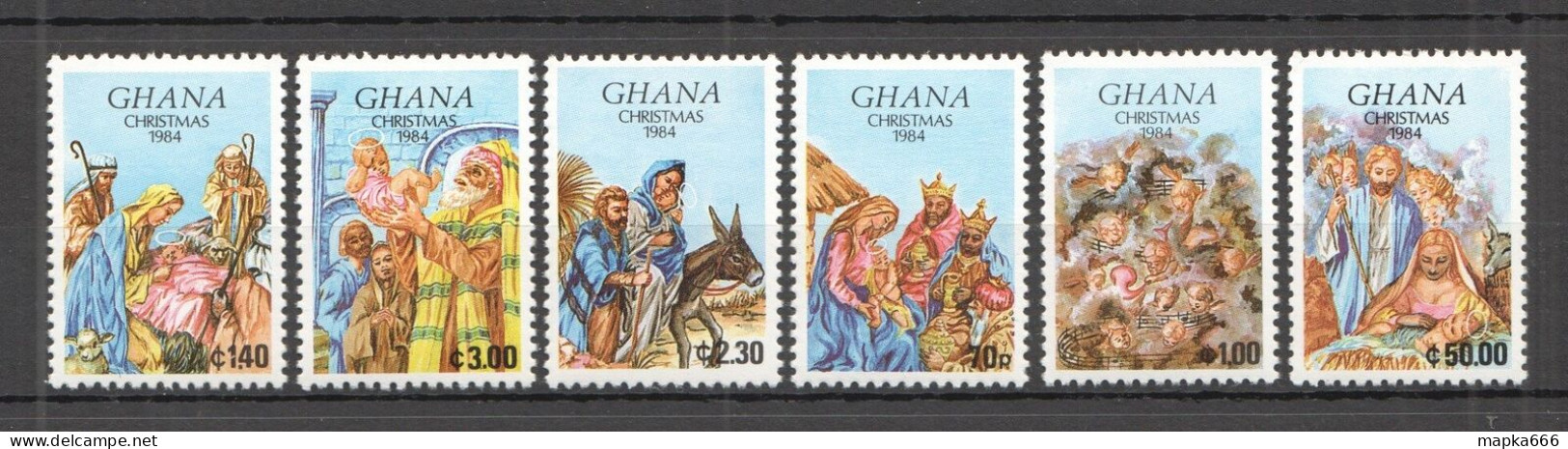 B0278 Ghana Art Paintings Christmas 1984 #1072-77 1Set Mnh - Autres & Non Classés