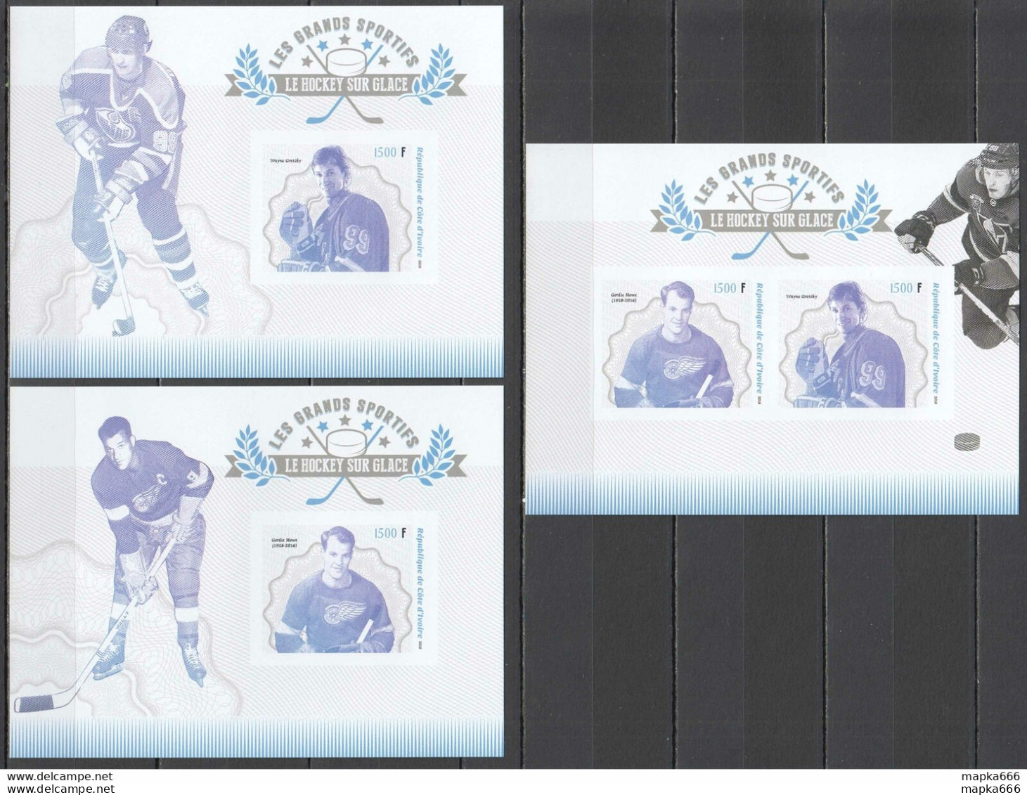 J692 Imperf 2018 Hockey Legends Gordie Howe Gretzky Kb+2Bl Mnh - Hockey (Ijs)