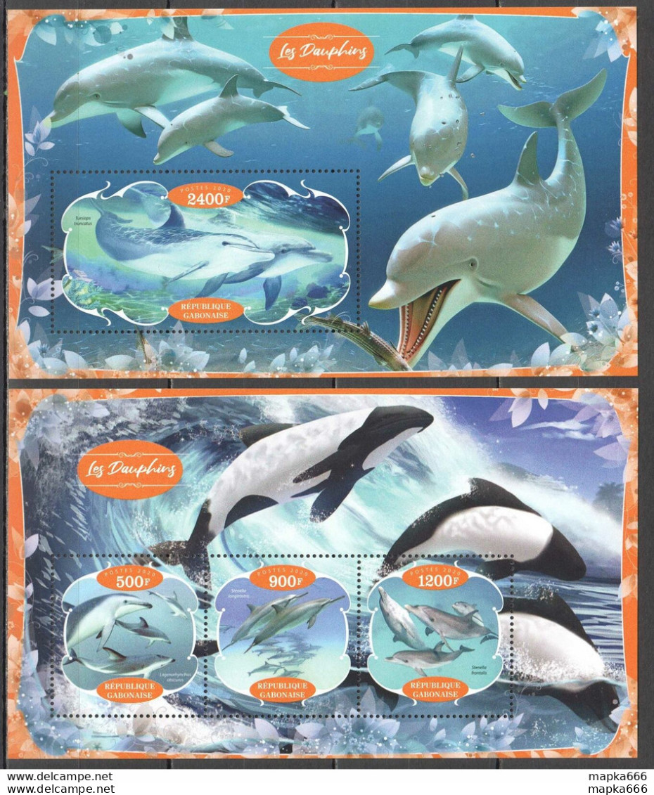J580 2020 Fauna Dolphins Marine Life 1Kb+1Bl Mnh - Marine Life