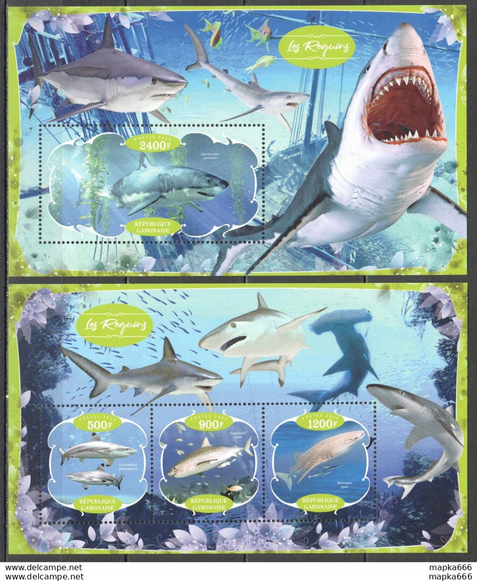 J581 2020 Fauna Sharks Marine Life 1Kb+1Bl Mnh - Marine Life