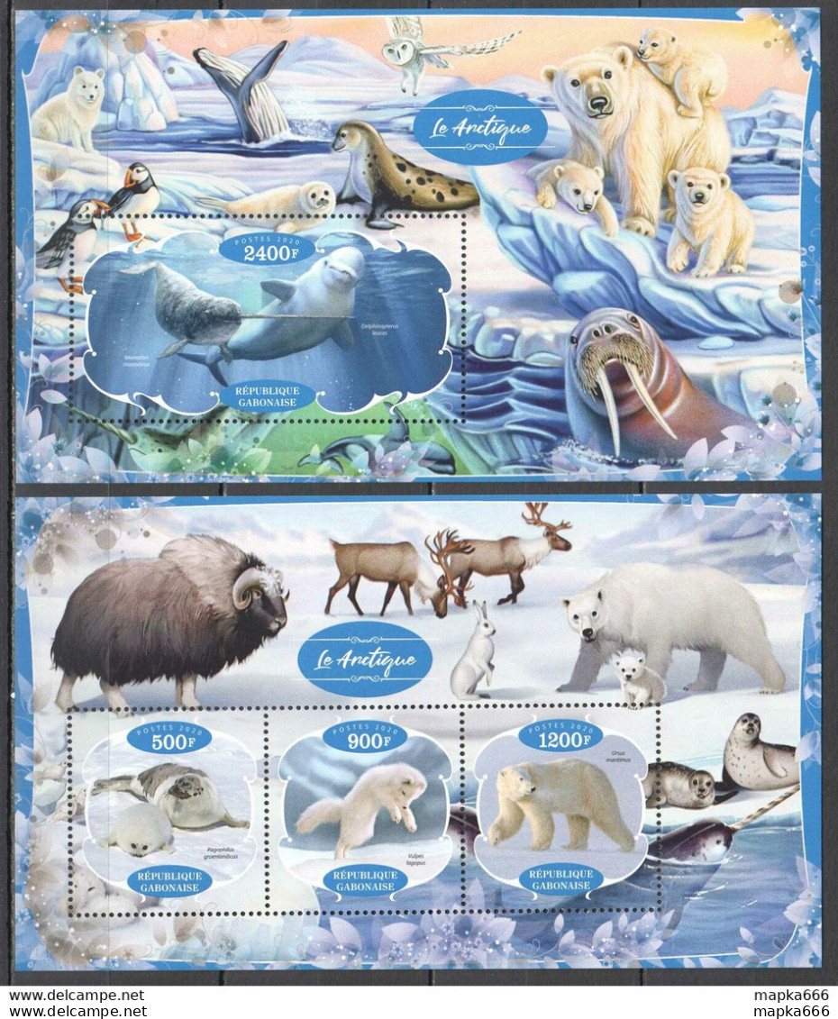 J583 2020 Fauna Arctic Animals Mammals Birds 1Kb+1Bl Mnh - Marine Life