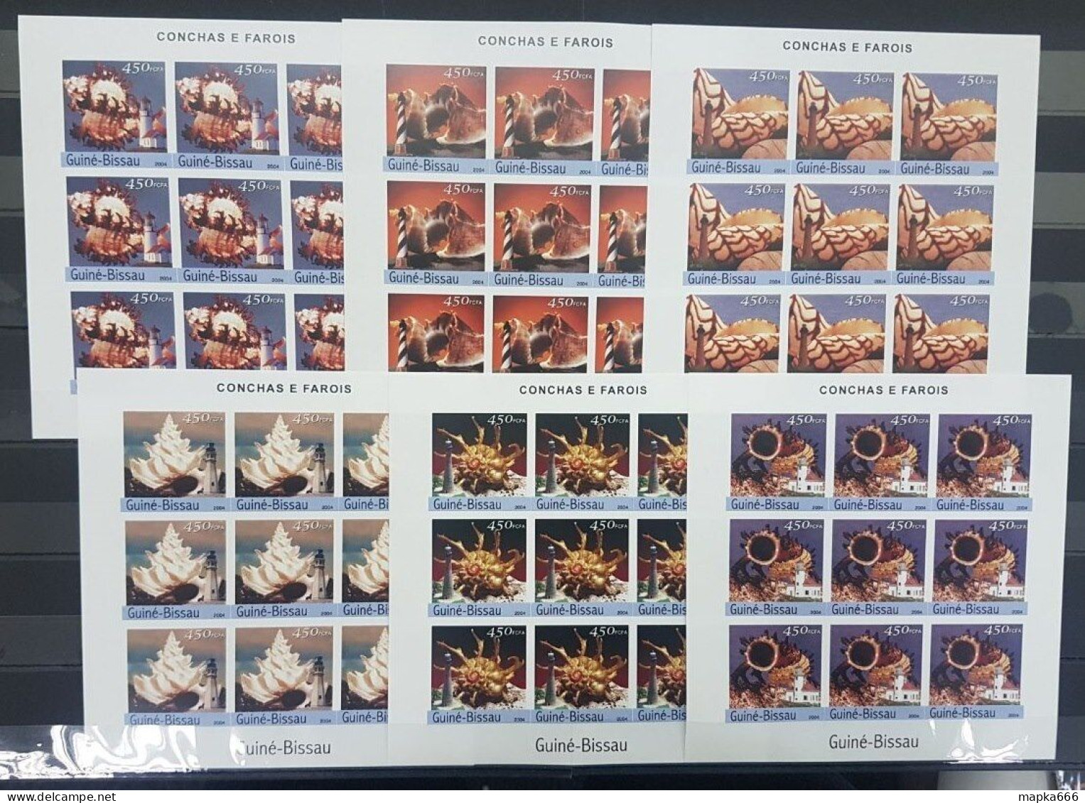 B0117 Imperf 2004 Guinea-Bissau Seashells Lighthouses Marine Life 9Set Mnh - Marine Life