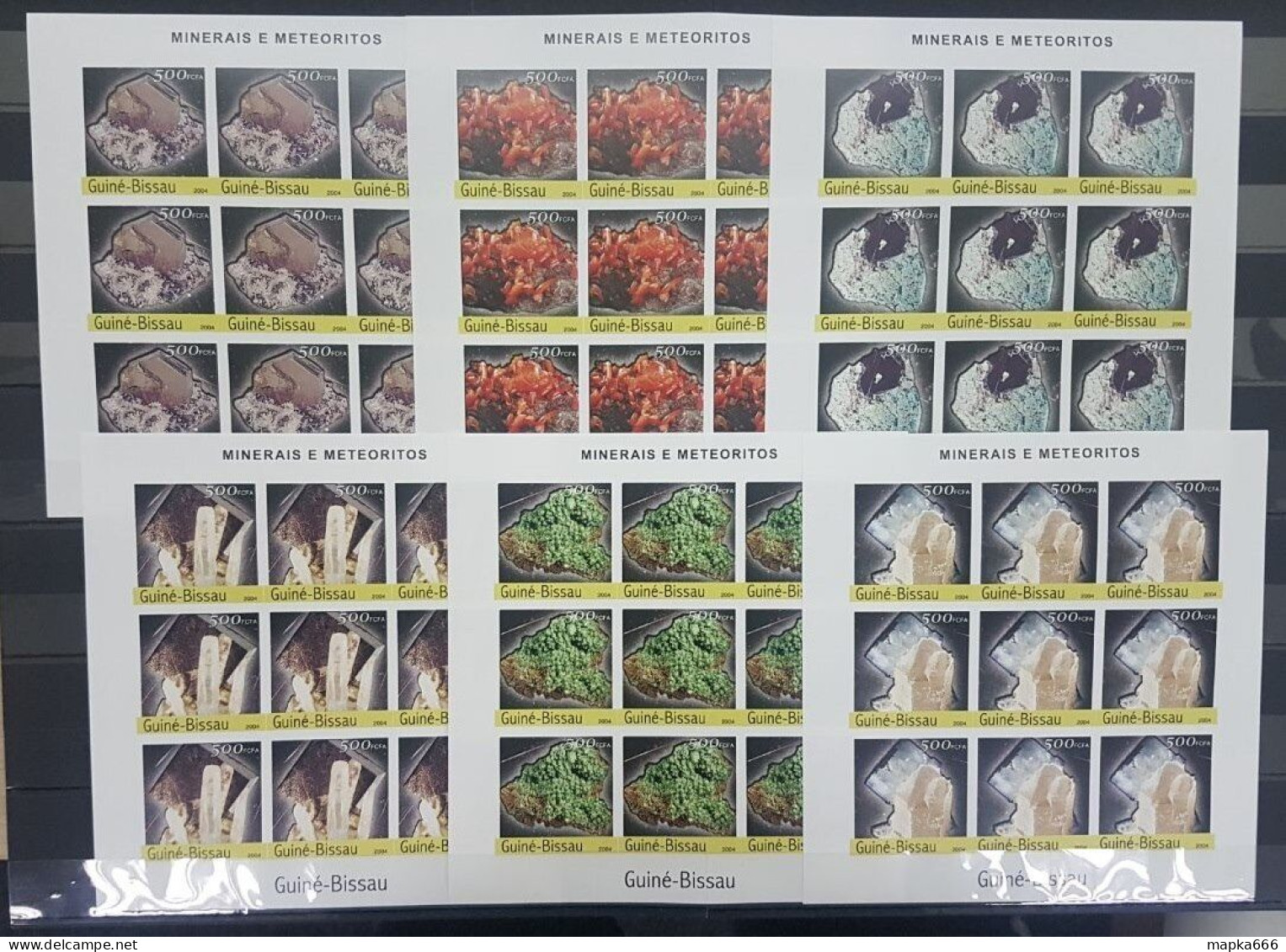 B0114 Imperf 2004 Guinea-Bissau Minerals & Meteorites Geology 9Set Mnh - Minéraux