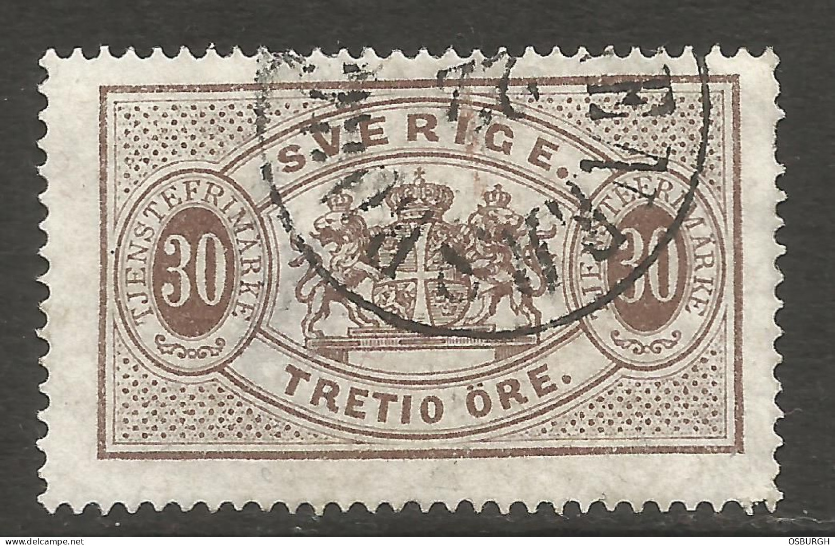 SWEDEN. OFFICIAL. 30o USED ENERSBORG  POSTMARK. - Oficiales