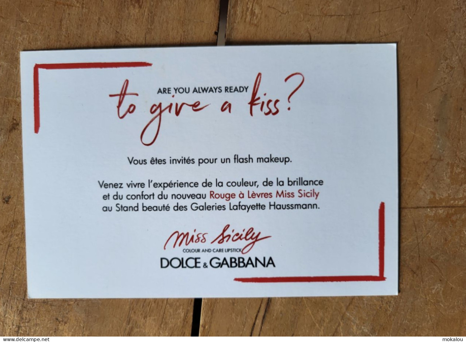 Carte Dolce & Gabbana Miss Sicily Invitation - Modernes (à Partir De 1961)