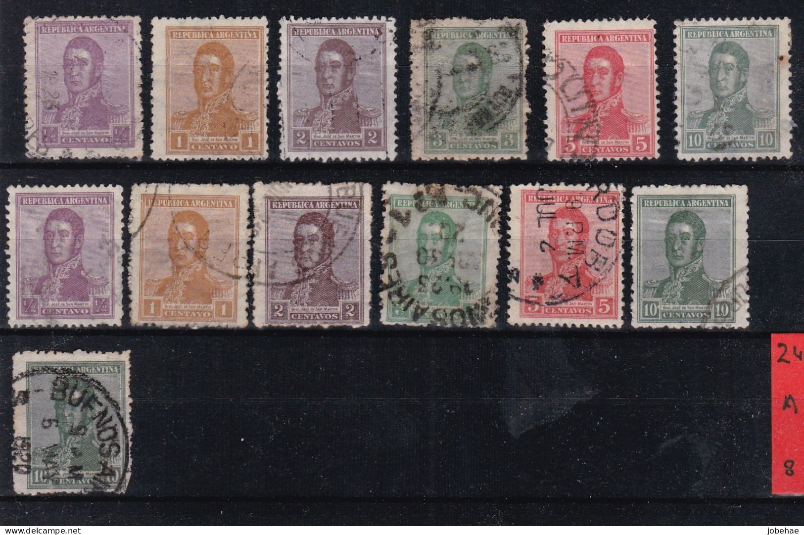 Argentine YT° 241-251 A+B - Used Stamps