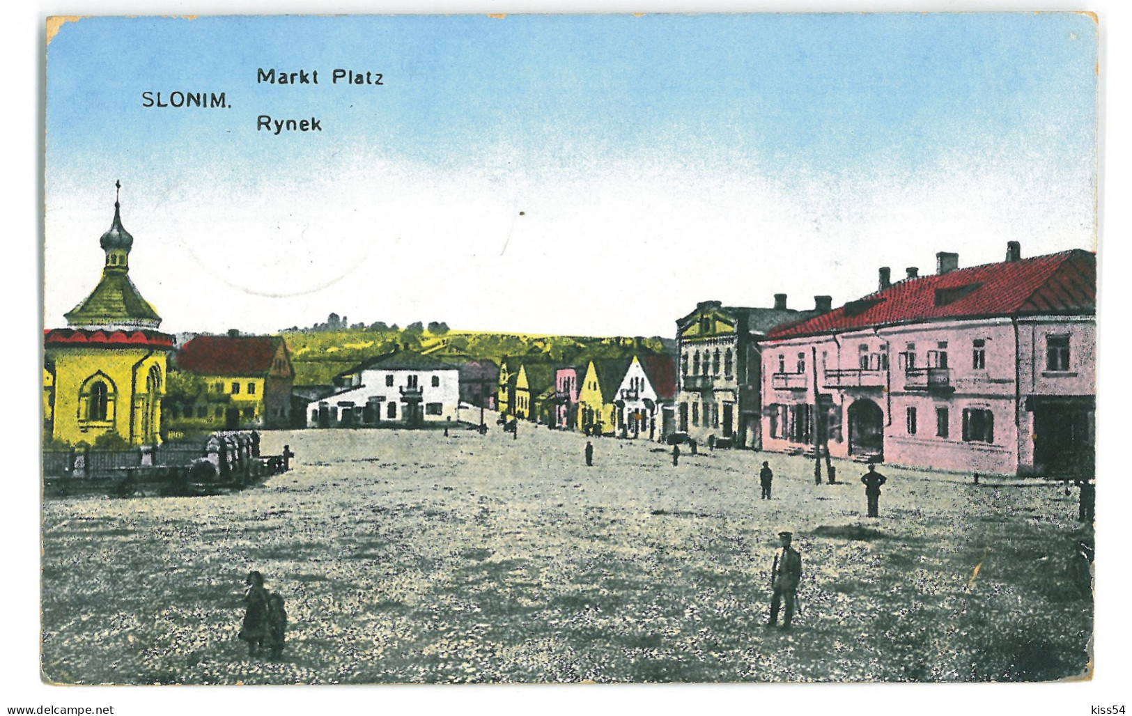 BL 26 - 24571 SLONIM, Market, Belarus - Old Postcard, CENSOR - Used - 1917 - Belarus