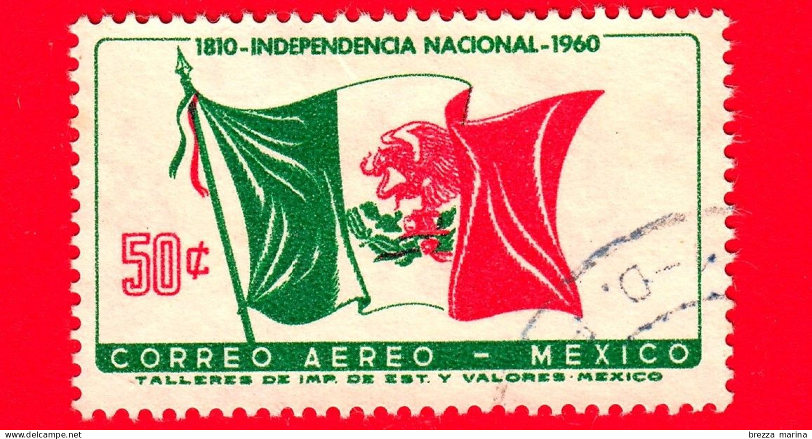 MESSICO - Usato - 1960 - 150 Anni Dell'indipendenza - Bandiera Del Paese - 50 - P. Aerea - México