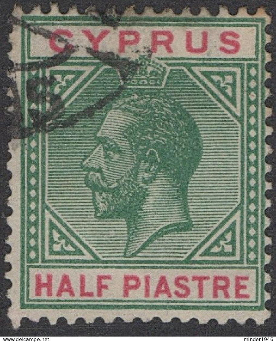 CYPRUS 1912 KGV ½pa Green & Carmine Orange SG75 FU - Cyprus (...-1960)