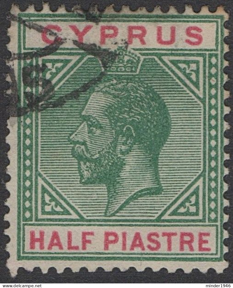 CYPRUS 1912 KGV ½pa Green & Carmine Orange SG75 FU - Chypre (...-1960)