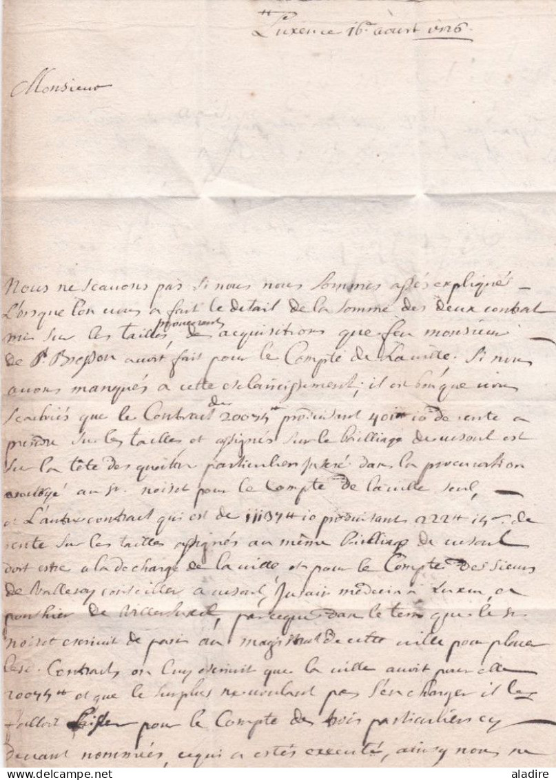 1726 - Marque Postale VEZOUL Vesoul, Haute Saône Sur Lettre De 2 Pages Vers Besançon - Règne De Louis XV - 1701-1800: Précurseurs XVIII