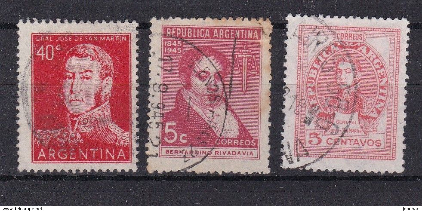 Argentine YT° 555 + 459-461 + 462 - Used Stamps