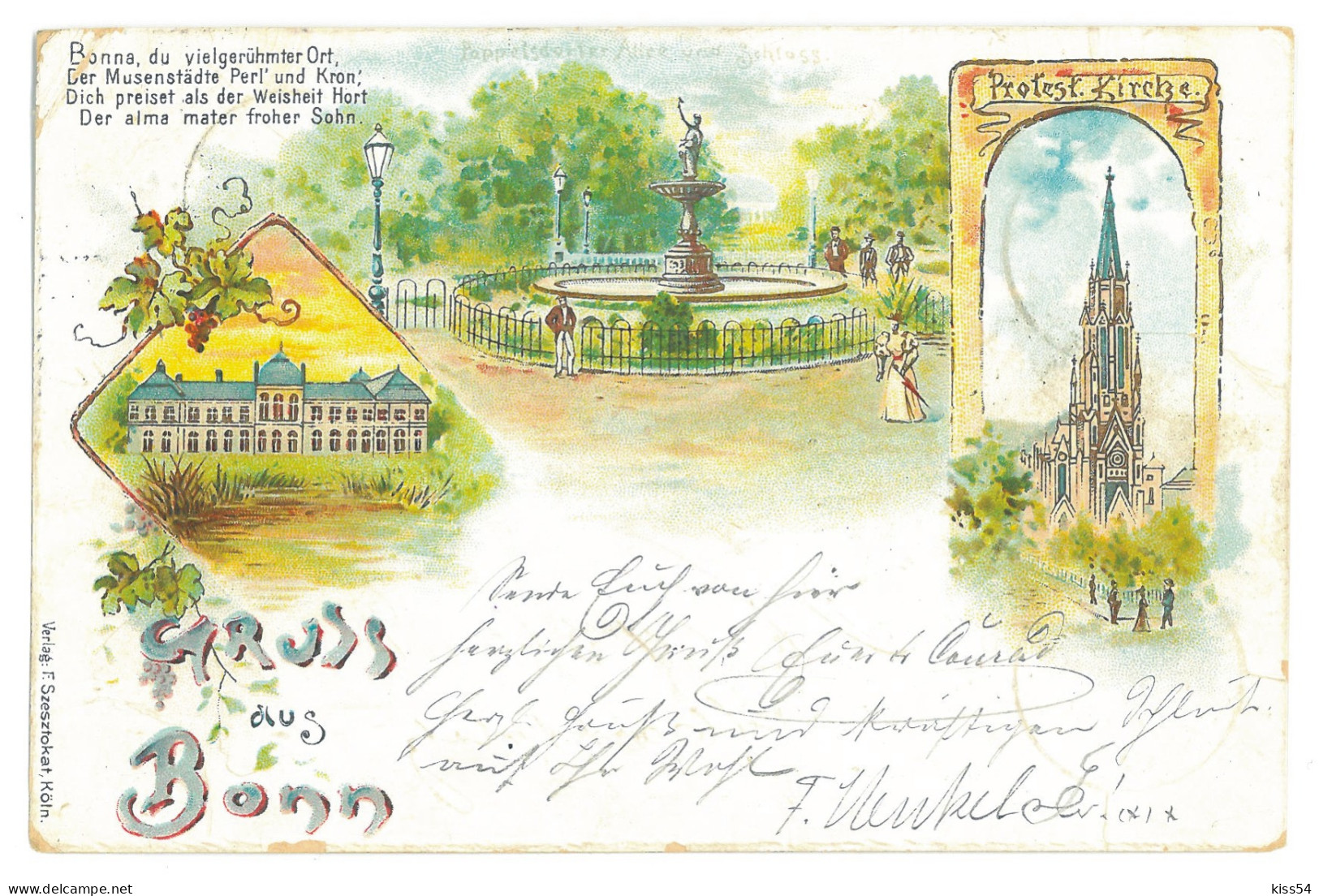 GER 24 - 16831 BONN, Litho, Germany - Old Postcard - Used - 1898 - Bonn