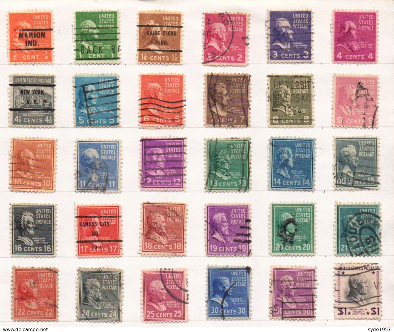 US Postage -1938 -1954 Presidential Issue (40 Timbres Oblitérés) - Gebruikt