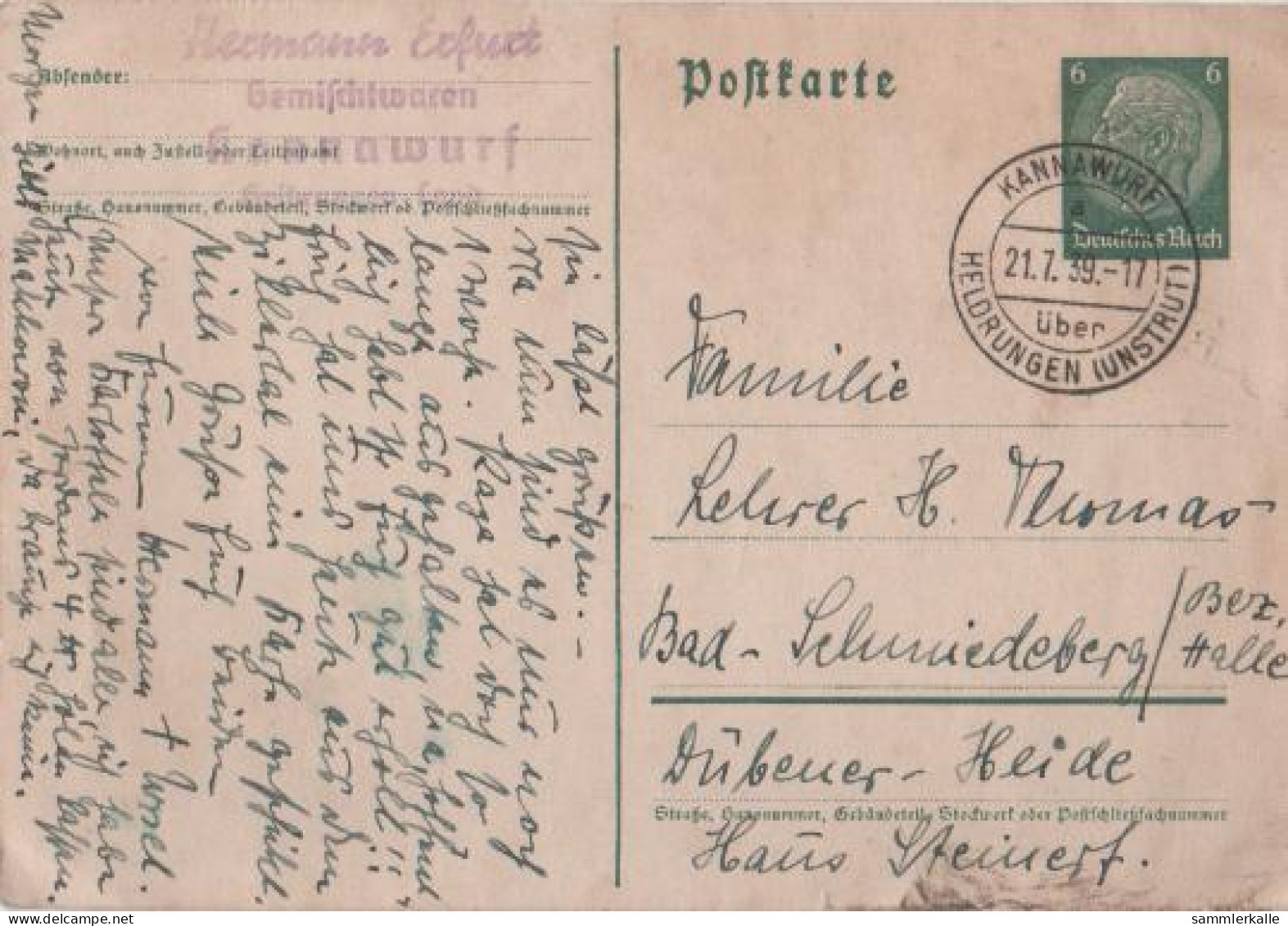 10009 - Postkarte - 1939 - Post & Briefboten