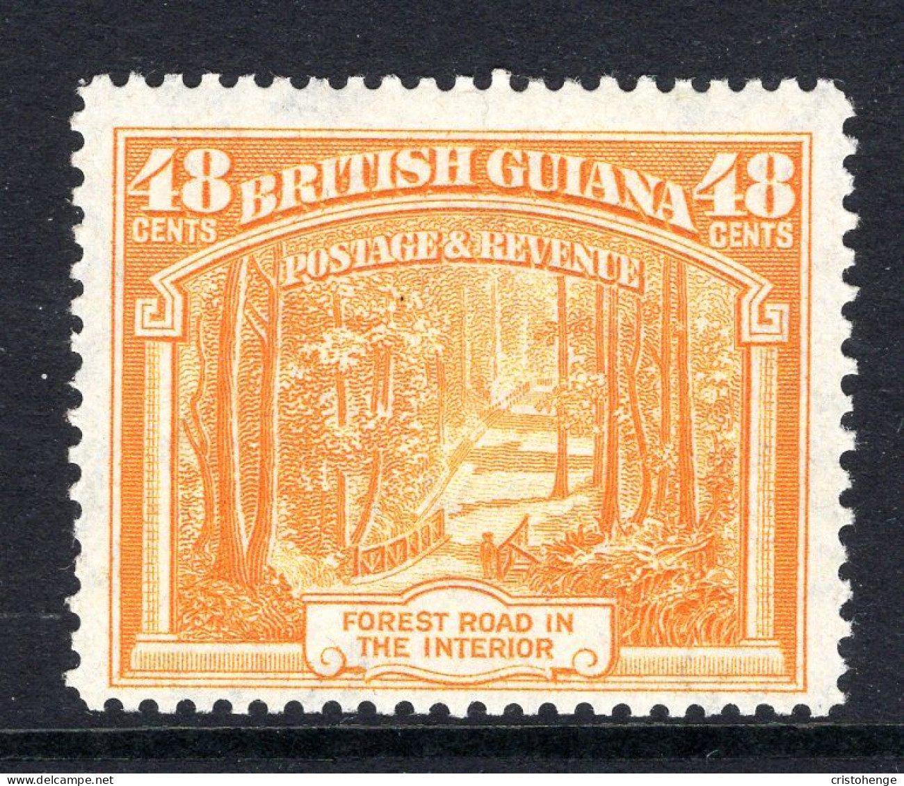 British Guiana 1938-52 KGVI Pictorials - 48c Forest Road - P.12½ HM (SG 314) - Guyana Britannica (...-1966)