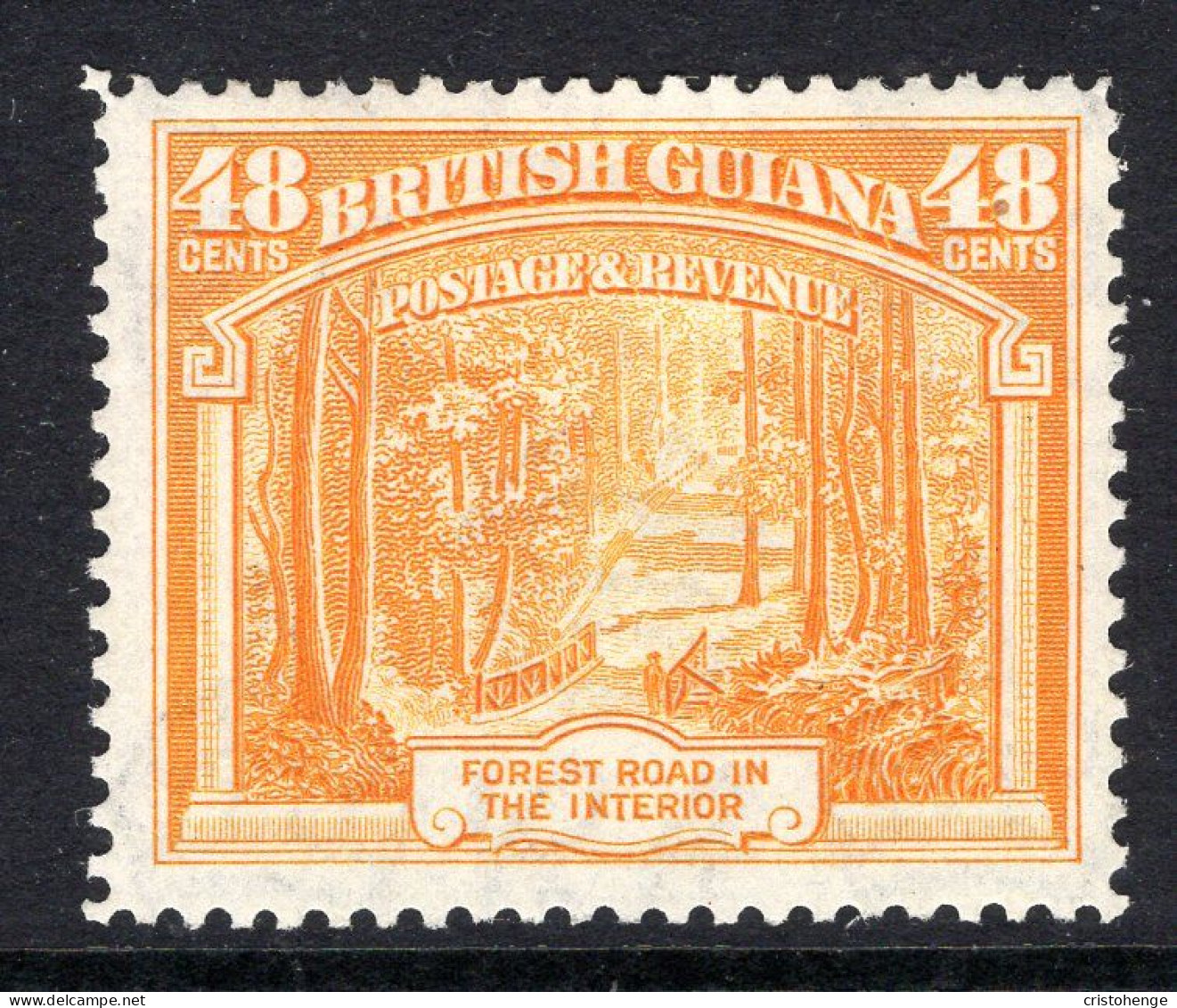 British Guiana 1938-52 KGVI Pictorials - 48c Forest Road - P.12½ HM (SG 314) - British Guiana (...-1966)
