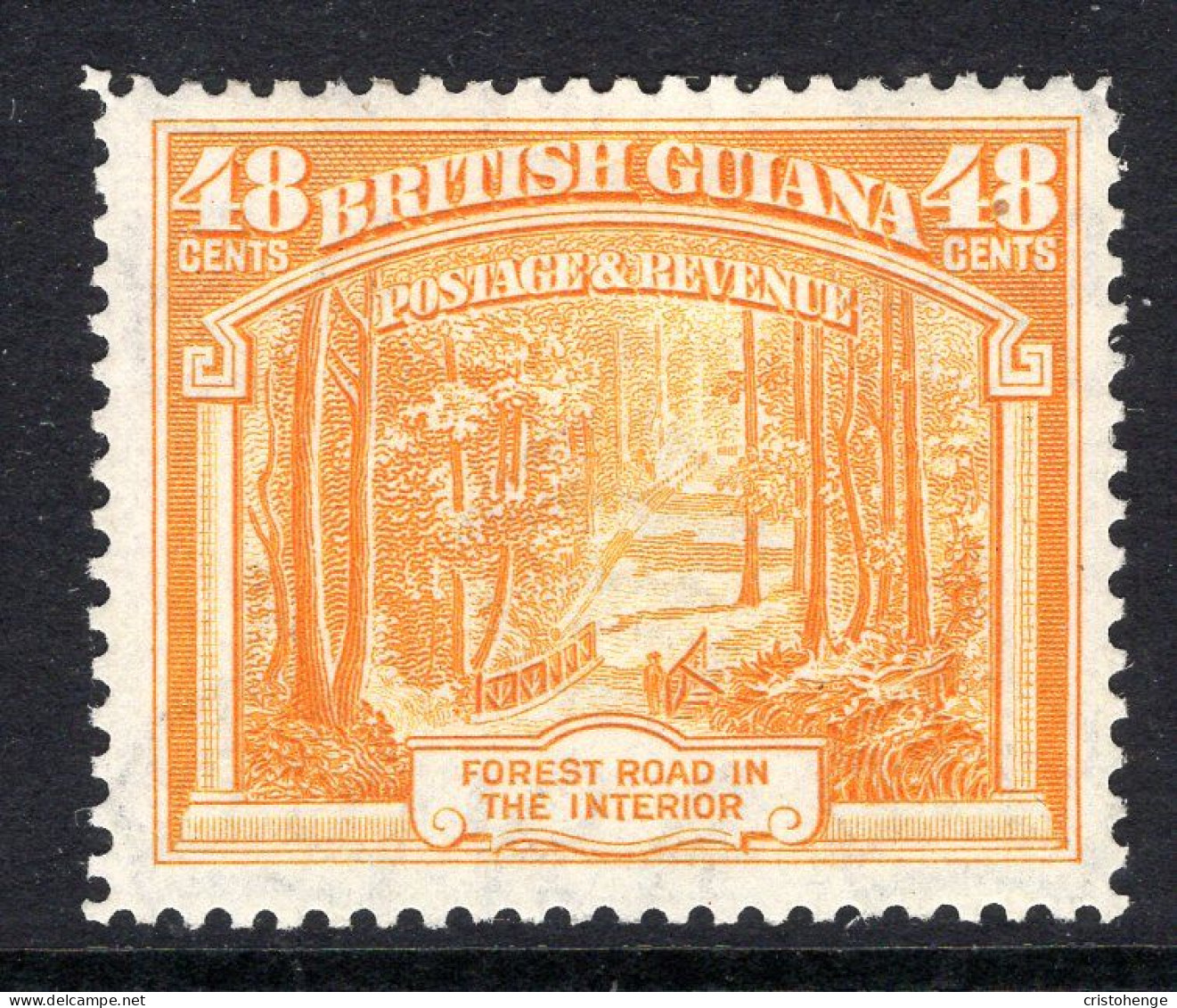 British Guiana 1938-52 KGVI Pictorials - 48c Forest Road - P.12½ HM (SG 314) - Guyane Britannique (...-1966)