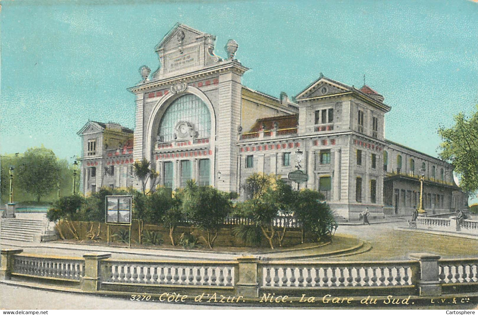 CPA 06 Alpes Maritimes > Nice > Transport Ferroviaire - Gare Du Sud - Sombsthay - Palais Val Rose - Aqua Photo - Treinverkeer - Station