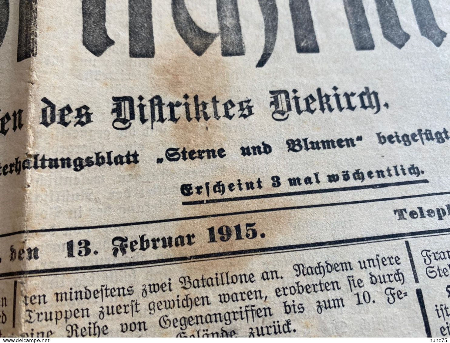 ••  NEW ••  DIEKIRCH  DER FORTSCHRITT 1915  Druck Pierre CARIERS  Luxembourg Journal Zeitung No Schroell - Diekirch