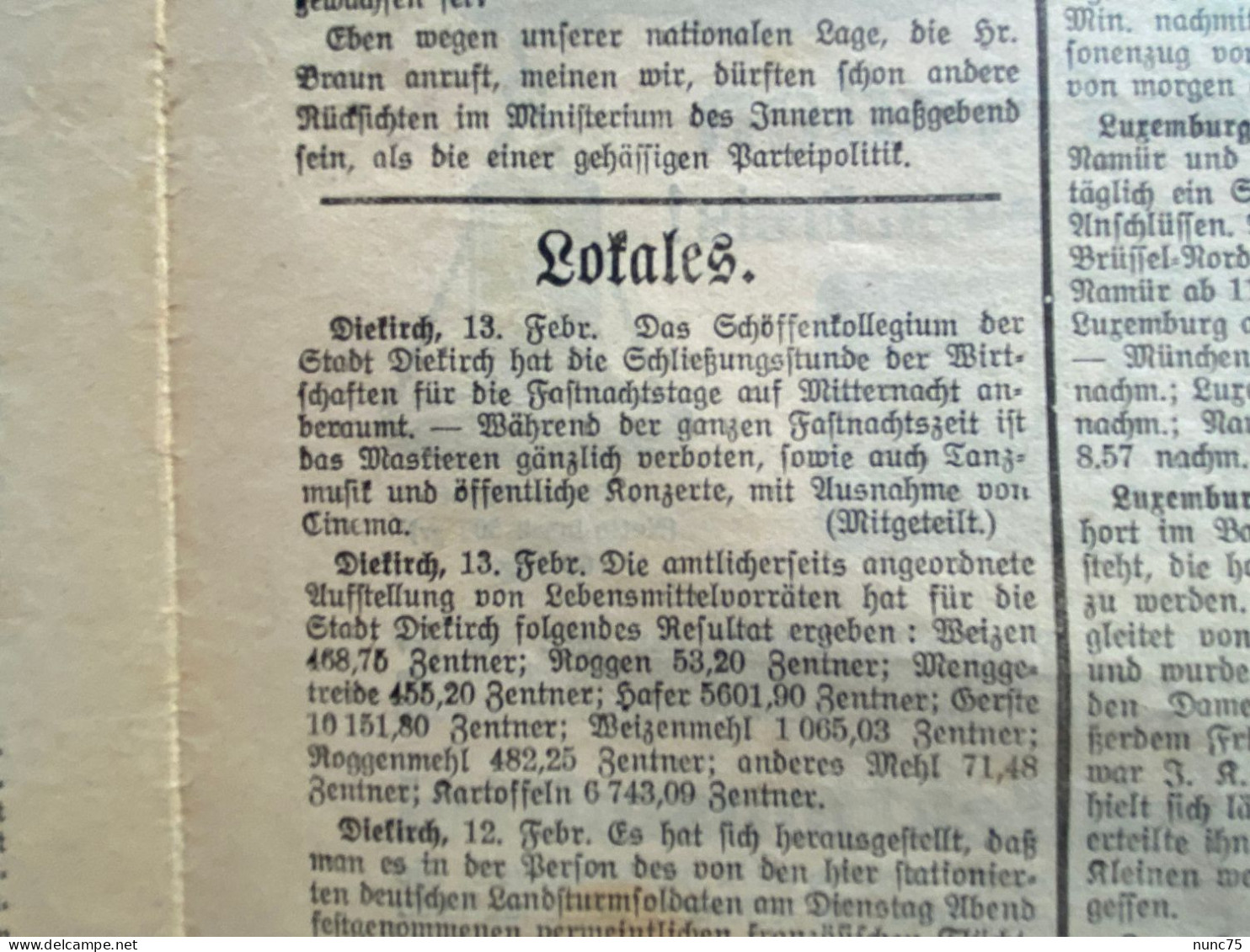 ••  NEW ••  DIEKIRCH  DER FORTSCHRITT 1915  Druck Pierre CARIERS  Luxembourg journal Zeitung no Schroell