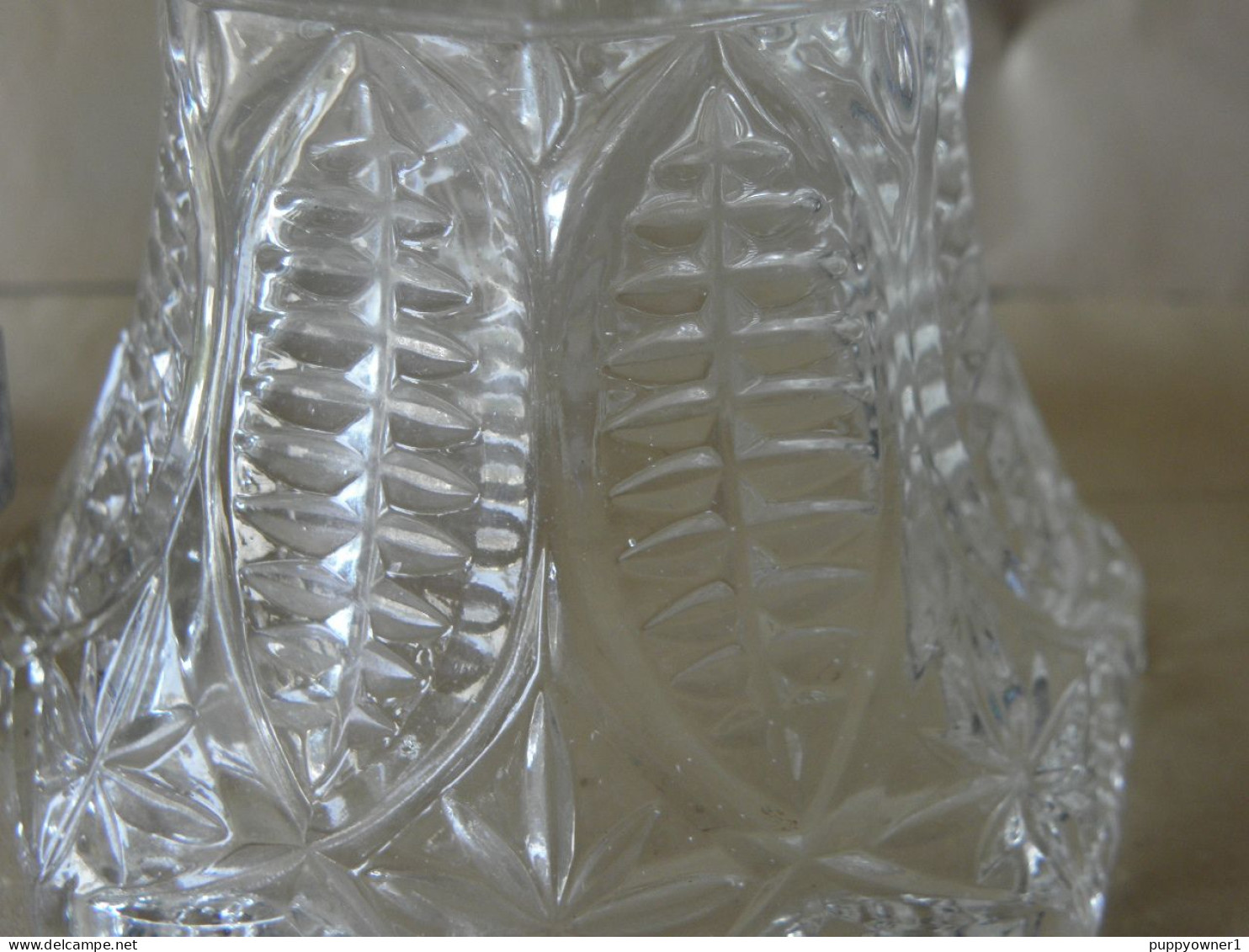 Antique Sucrier, Moutarde? Vers 1910 Verre Taillé Couvercle Plaqué Argent Poignée En Bakélite - Jugendstil / Art Déco