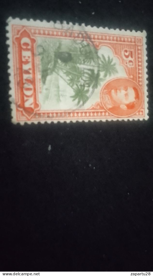 CEYLON- 1938 -49       5   C     GEORGE    VI..      DAMGALI - Sri Lanka (Ceylan) (1948-...)