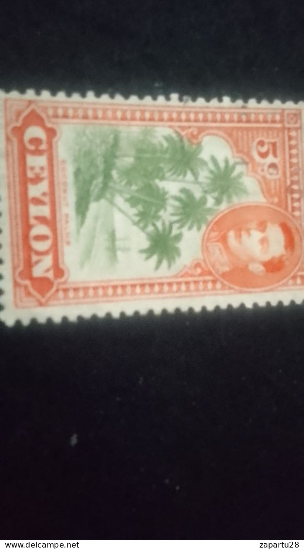 CEYLON- 1938 -49       5   C     GEORGE    VI..      DAMGALI - Sri Lanka (Ceylan) (1948-...)