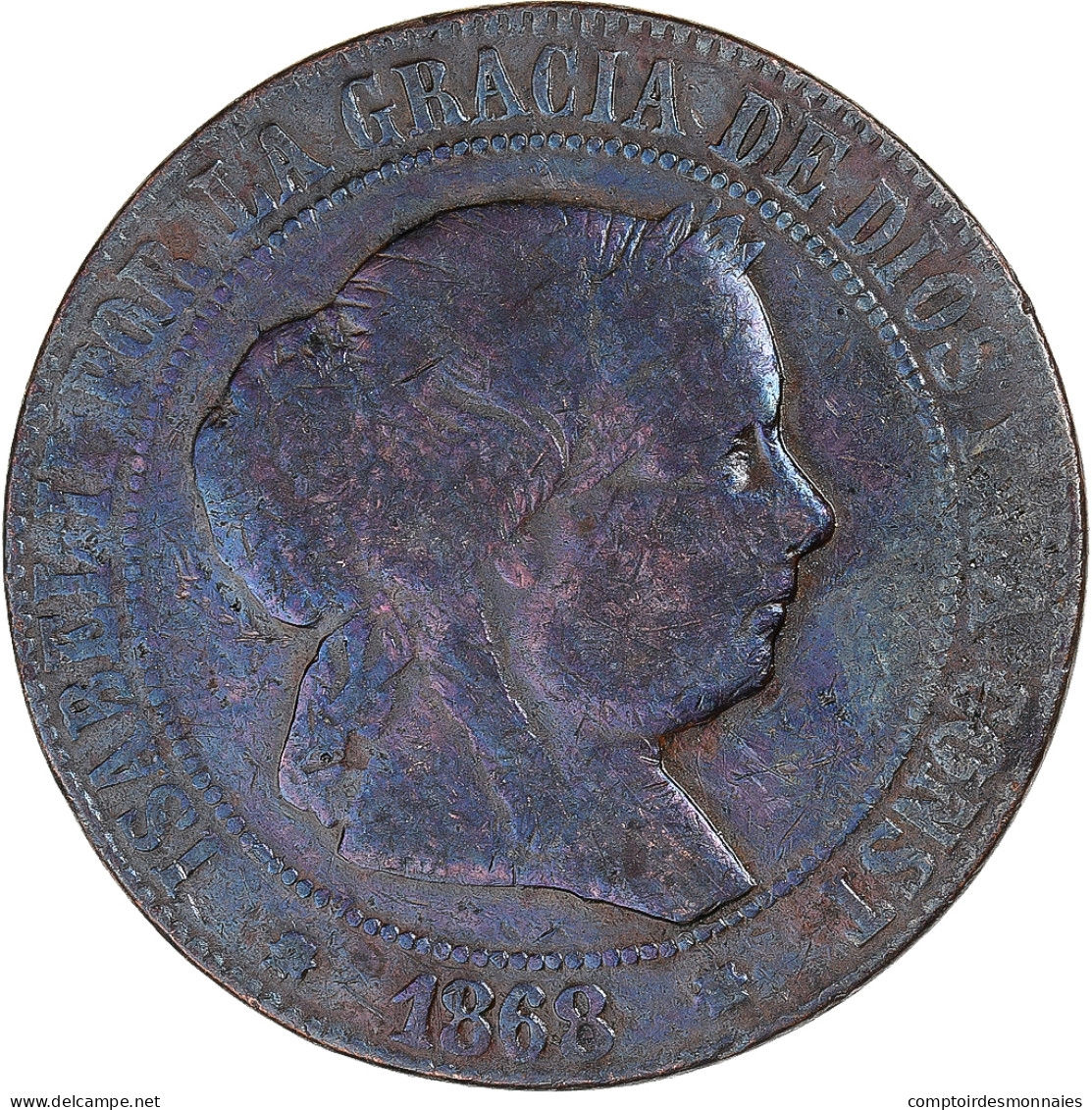 Monnaie, Espagne, 5 Centimos, 1868 - First Minting
