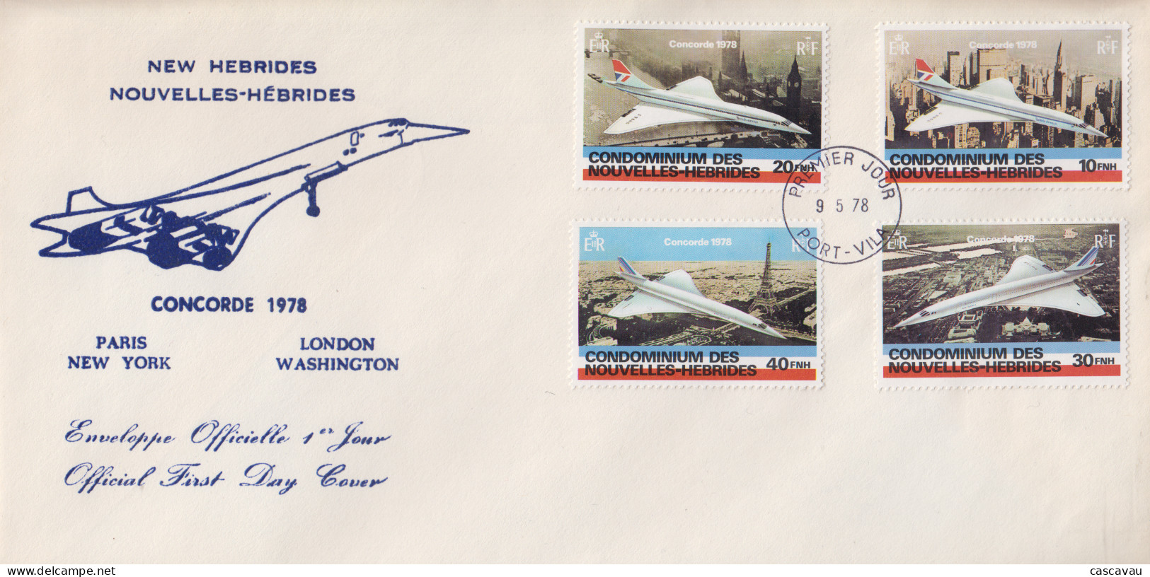 Enveloppe  FDC  1er  Jour   NOUVELLES HEBRIDES    Avion    CONCORDE    1978 - Concorde