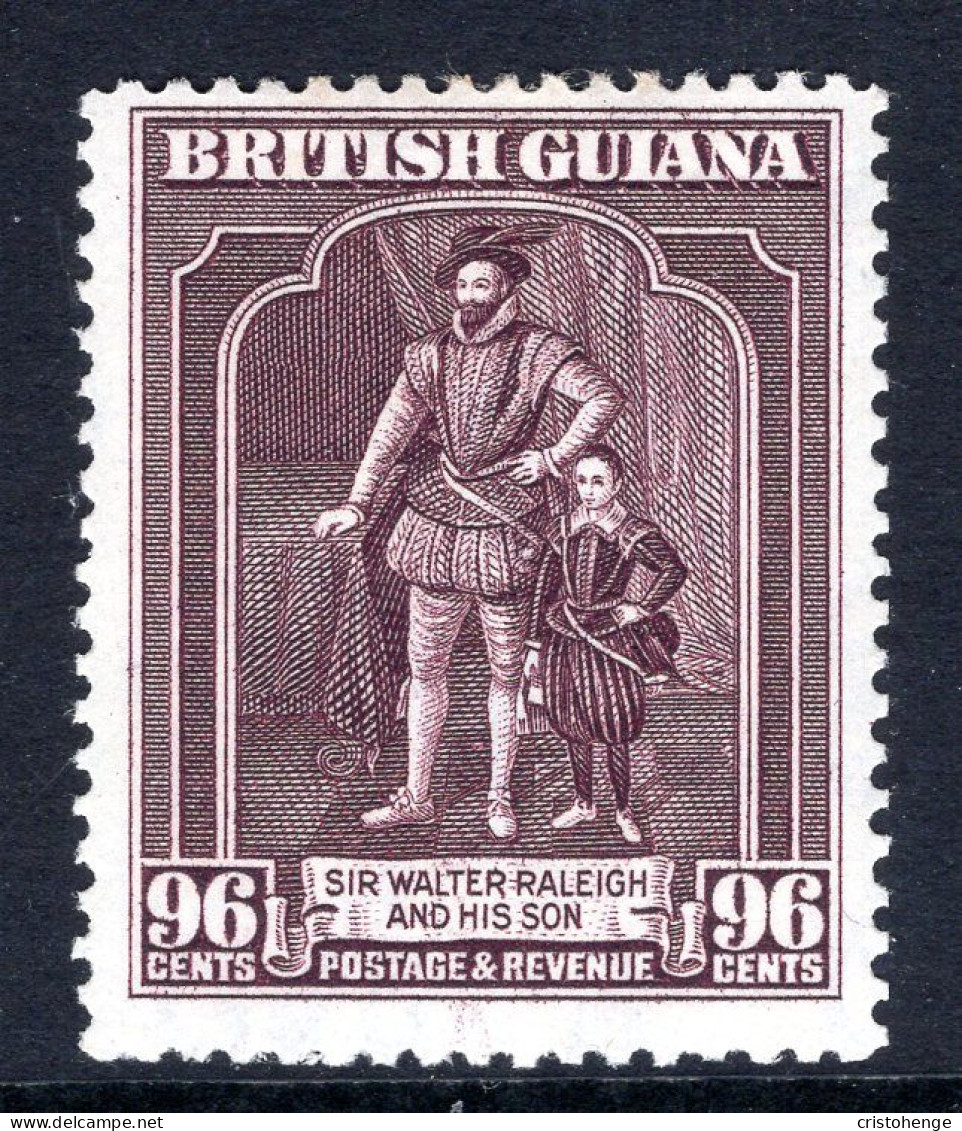 British Guiana 1938-52 KGVI Pictorials - 96c Sir Walter Raleigh - P.12½ HM (SG 316) - British Guiana (...-1966)