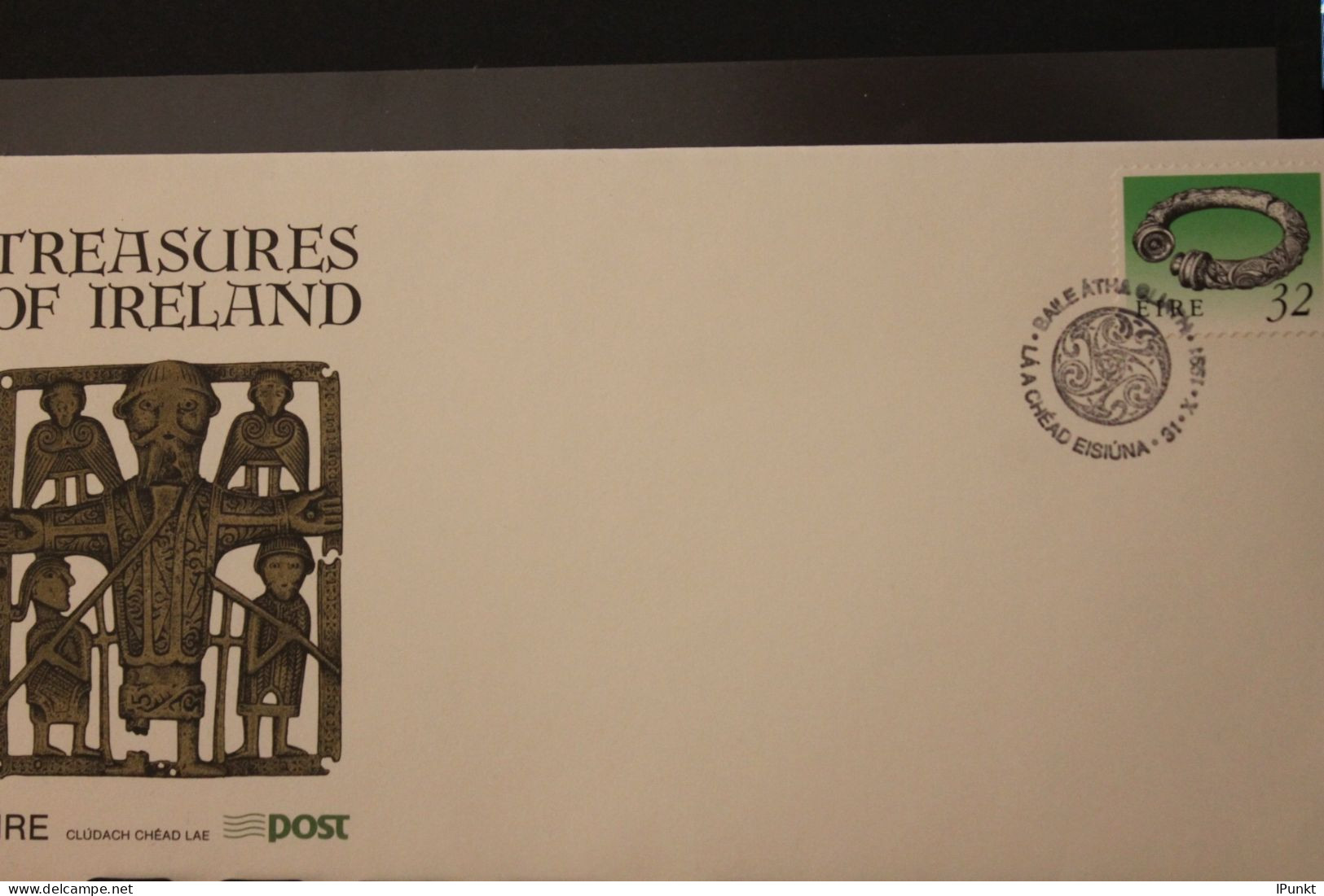 Irland 1991; FDC Schätze Irlands; Marke Selbstklebend, Mit Einleger - FDC