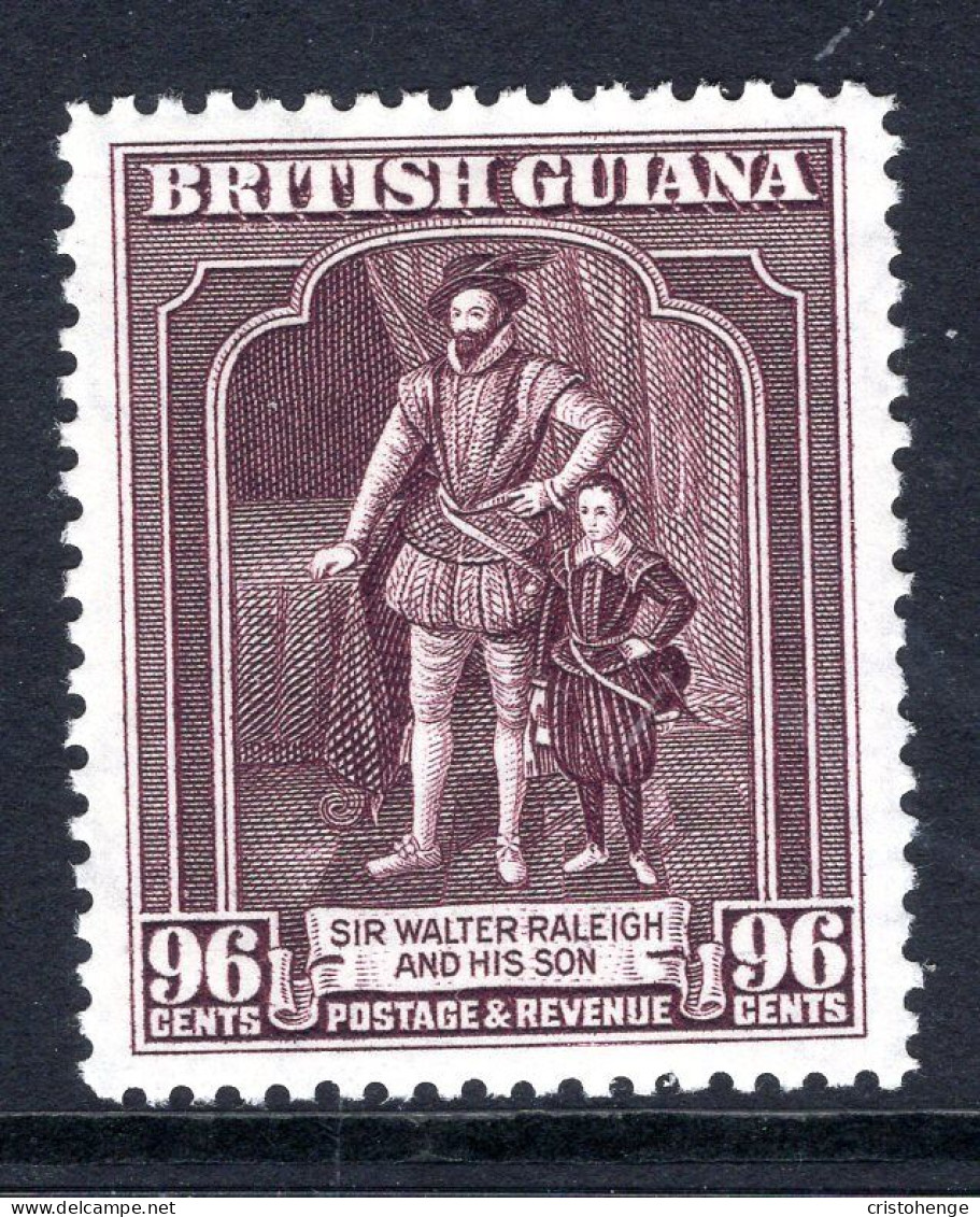 British Guiana 1938-52 KGVI Pictorials - 96c Sir Walter Raleigh - P.12½ HM (SG 316) - Guyane Britannique (...-1966)