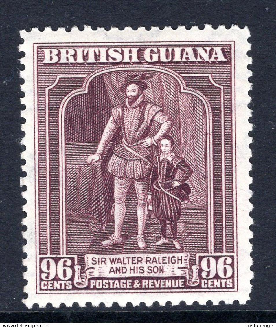 British Guiana 1938-52 KGVI Pictorials - 96c Sir Walter Raleigh - P.12½ HM (SG 316) - Guyana Britannica (...-1966)