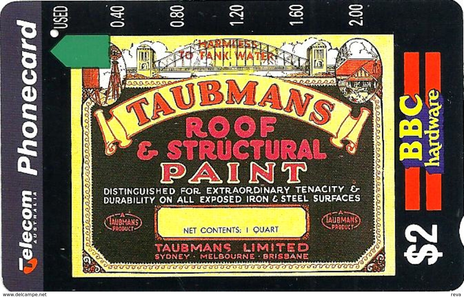 AUSTRALIA $2 PAINT STORE SYDNEY BRIDGE USED NOT FOR SALE AUS-216 SPECIAL PRICE READ DESCRIPTION !! - Australia