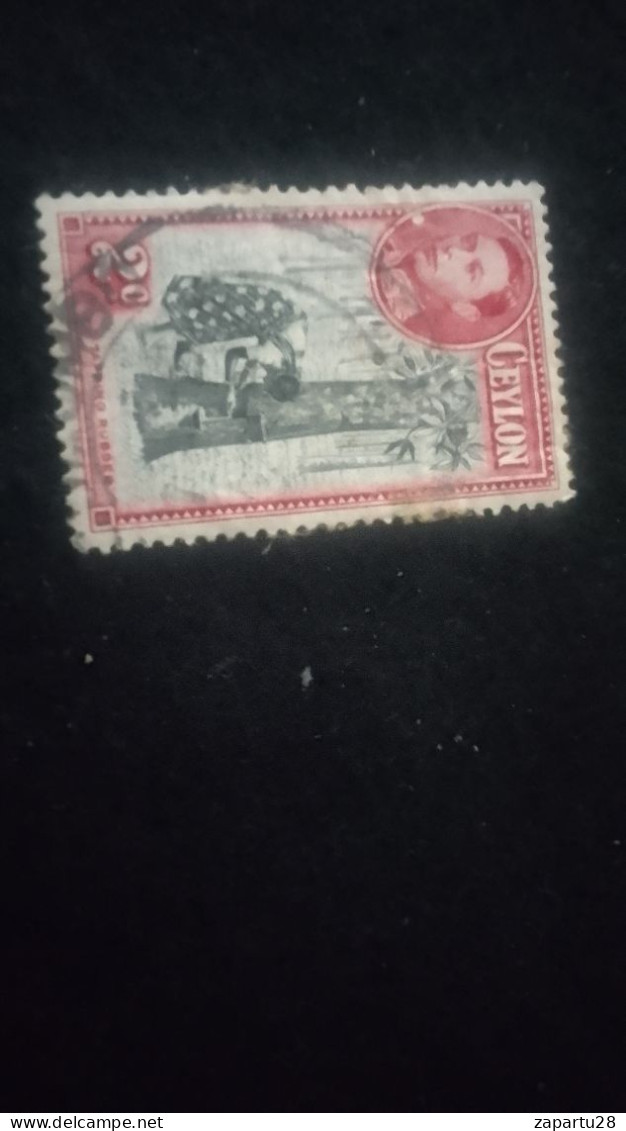 CEYLON- 1938 -49       2  C     GEORGE    VI..      DAMGALI - Sri Lanka (Ceylan) (1948-...)