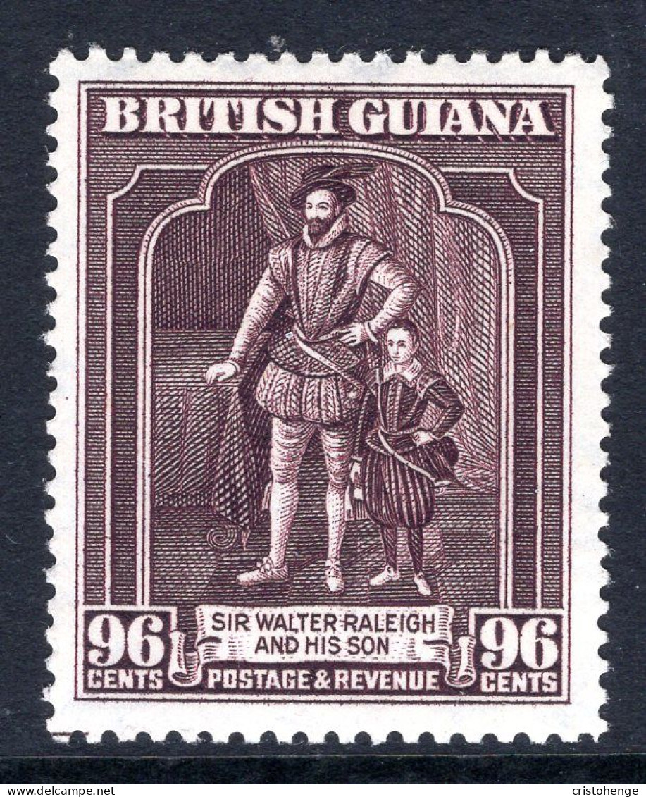 British Guiana 1938-52 KGVI Pictorials - 96c Sir Walter Raleigh - P.13 X 14 HM (SG 316b) - Guyane Britannique (...-1966)