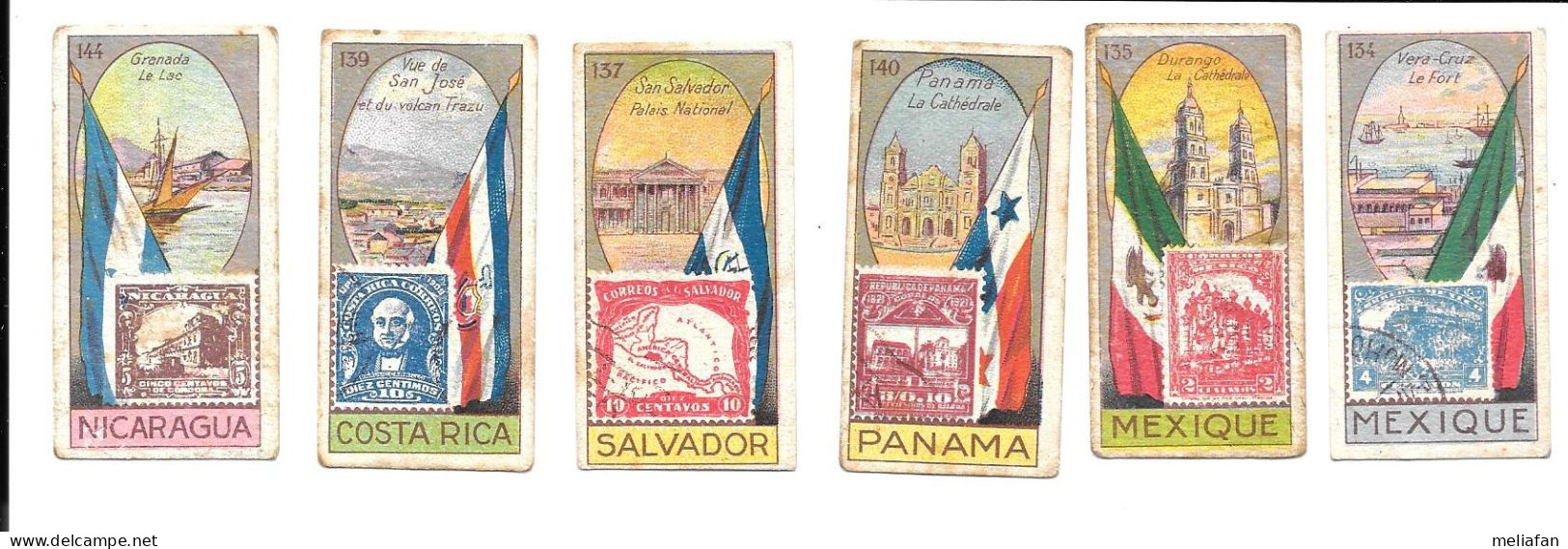 DD05 - CHROMOS VICTORIA- DRAPEAUX ET TIMBRE POSTE - COSTA RICA PANAMA MEXIQUE SALVADOR NICARAGUA - Victoria