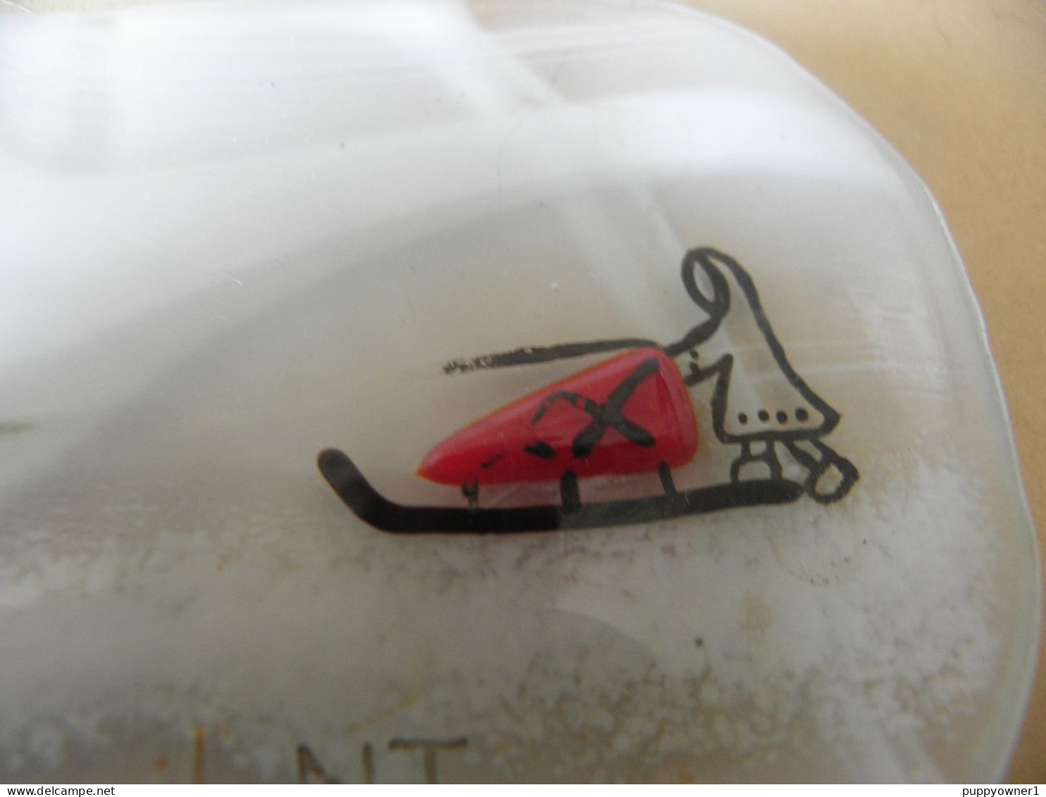 Vintage Inuit Esquimau Verre émaillé Plat Signe Inuvik Nt - Glass & Crystal