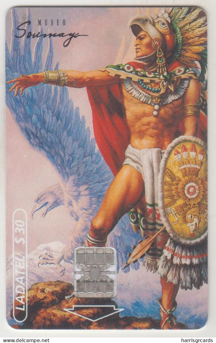 MEXICO - Caballero Azteca - Jesús Helguera T3 , 30 $ Mexican Peso, Chip:SC7 , Used - Mexico