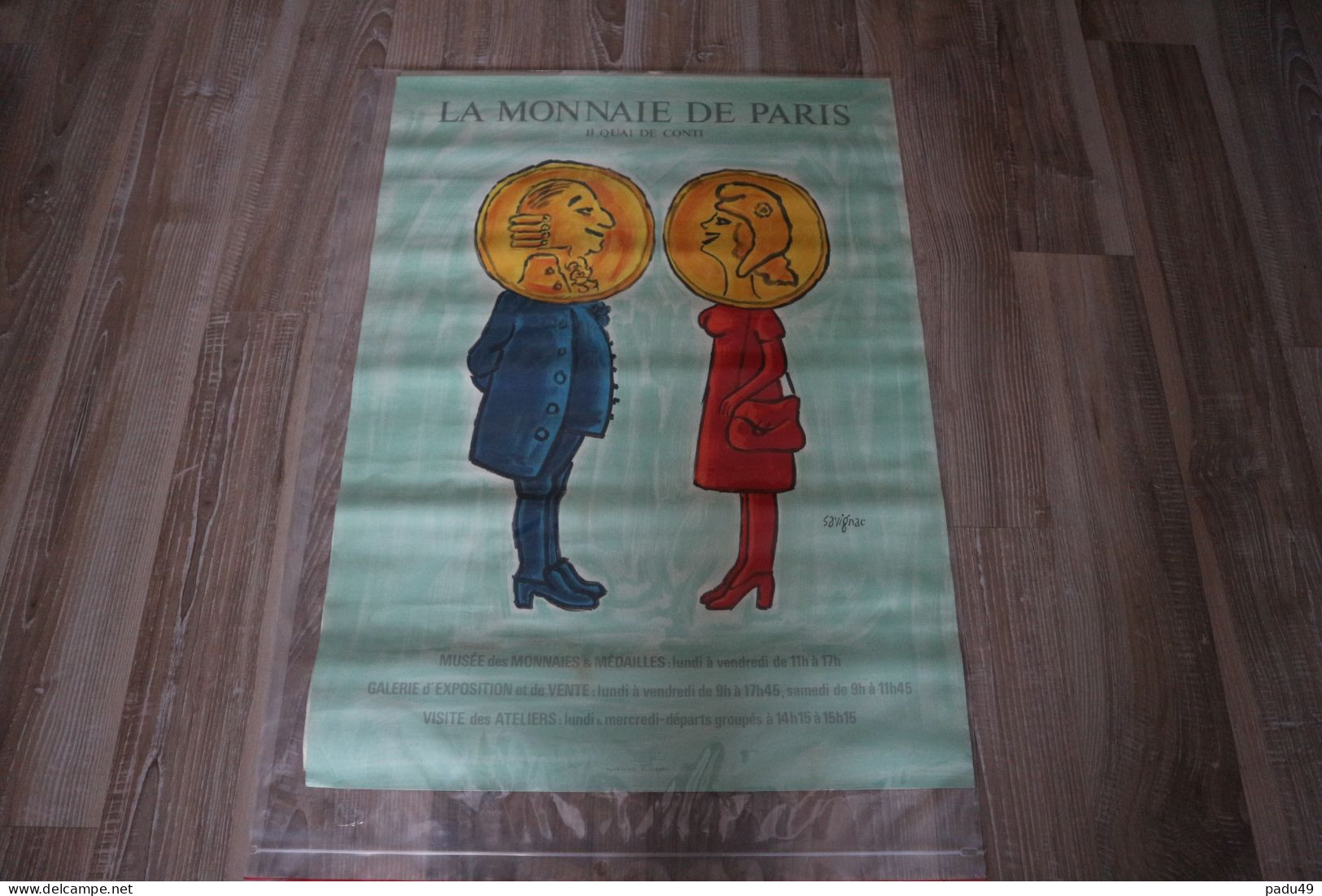 LA MONNAIE DE PARIS Pièce Argent SAVIGNAC 39x53cm 1981 - Affiches