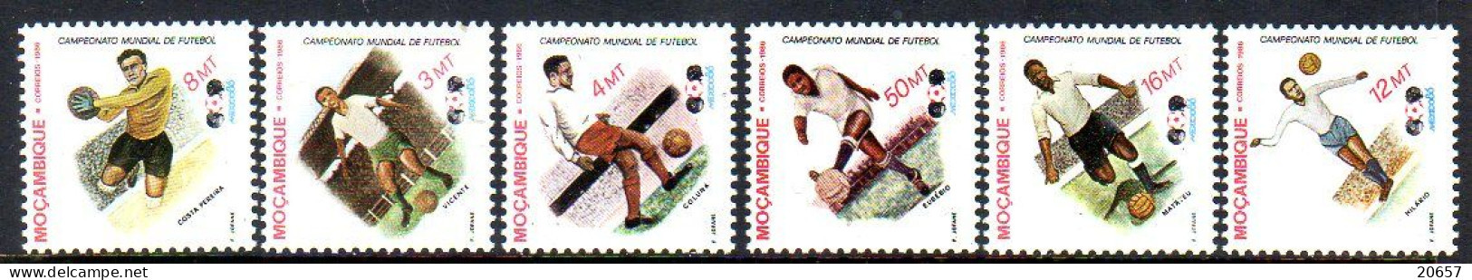Mozambique Moçambique 1022/27 Mondial Football Mexico 86 - 1986 – Messico