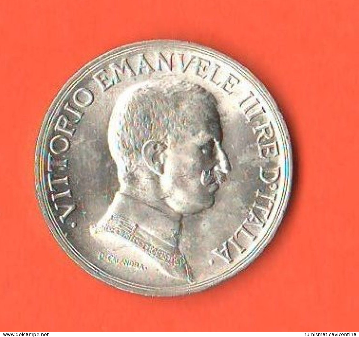 Italia 1 Lira 1916 Regno D'Italia Silver Coin Rare Date Italy - 1900-1946 : Victor Emmanuel III & Umberto II