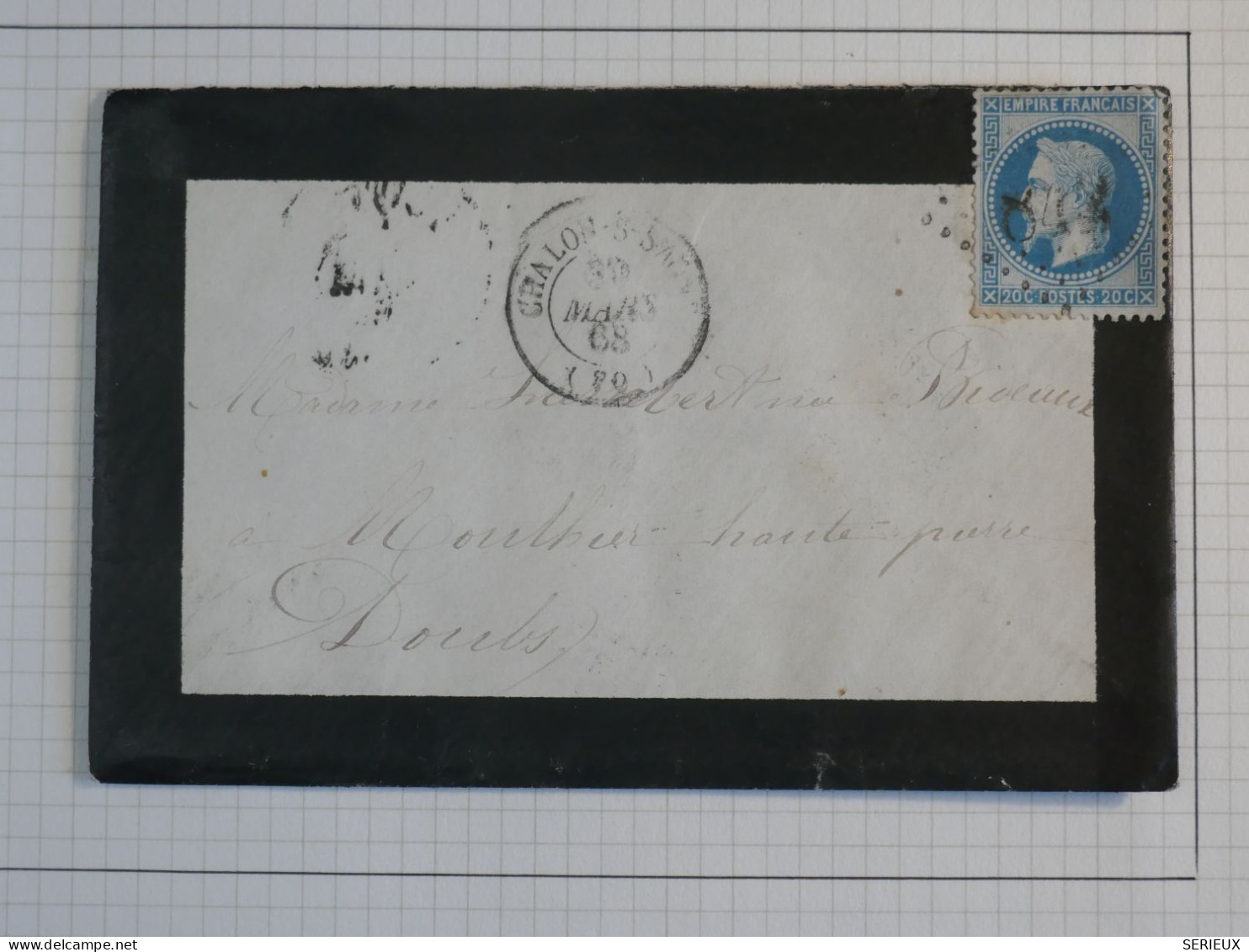 DL 14 FRANCE  BELLE LETTRE  1868 CHALON     +N°29++AFF. INTERESSANT++++ - 1863-1870 Napoleone III Con Gli Allori