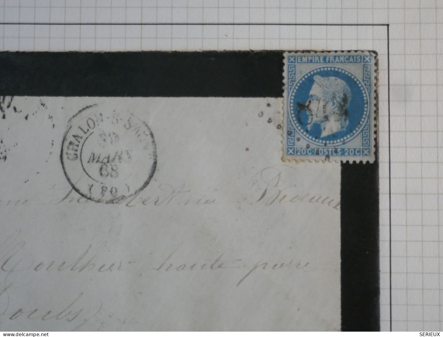 DL 14 FRANCE  BELLE LETTRE  1868 CHALON     +N°29++AFF. INTERESSANT++++ - 1863-1870 Napoleon III With Laurels