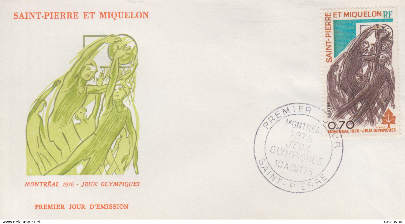 Enveloppe   FDC  1er  Jour   SAINT  PIERRE  ET  MIQUELON     Jeux  Olympiques   MONTREAL    1976 - Ete 1976: Montréal