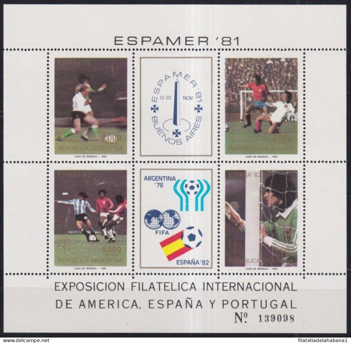 F-EX48969 ARGENTINA MNH 1981 SPAIN CHAMPIONSHIP SOCCER FOOTBALL.  - 1982 – Spain