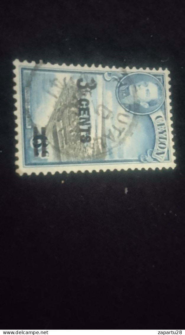 CEYLON- 1938 -49       6   C    GEORGE    VI..      DAMGALI SÜRSAJLI - Sri Lanka (Ceylan) (1948-...)
