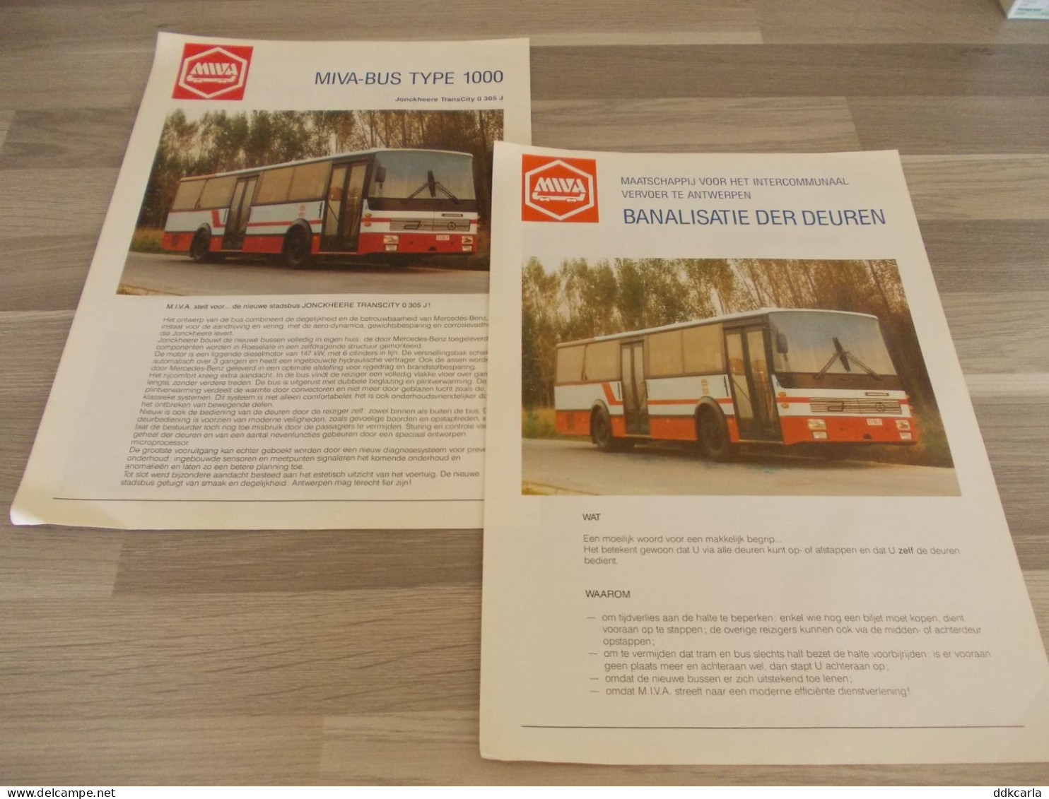 MIVA - Bus Type 1000 - Jonckheere TransCity O 305 J - Folder + Dubbele A4 Pagina - Ferrocarril