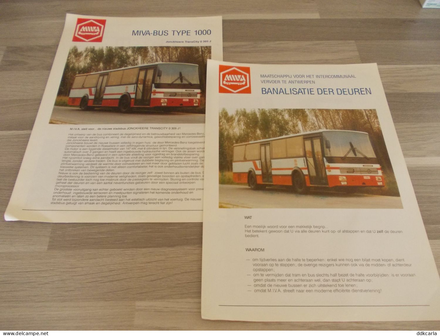 MIVA - Bus Type 1000 - Jonckheere TransCity O 305 J - Folder + Dubbele A4 Pagina - Eisenbahnverkehr
